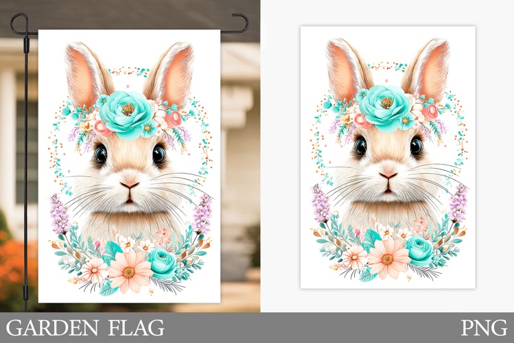 Cute Bunny Garden Flag. Cute Bunny Sublimation