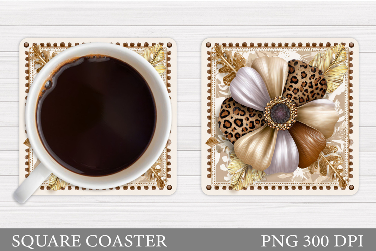 Floral Coaster Design. Flowers Coaster Sublimation