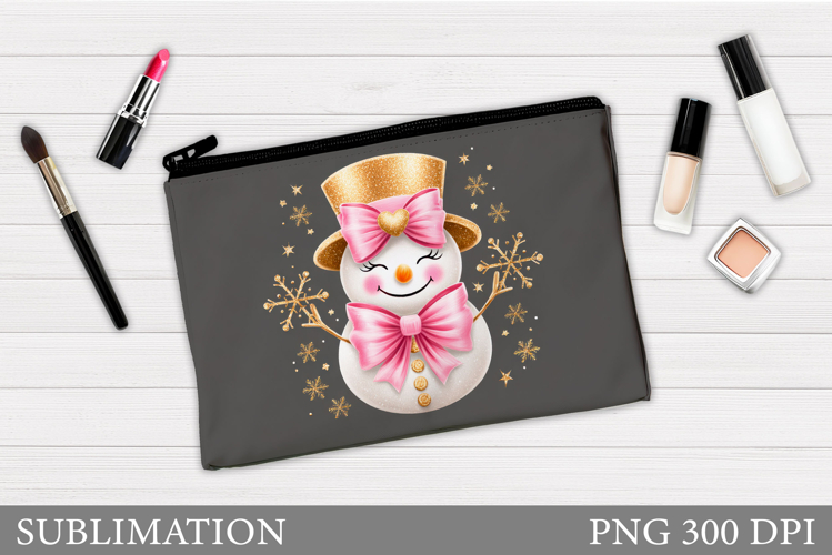 Snowman Makeup Bag Design. Christmas Cosmetics Bag