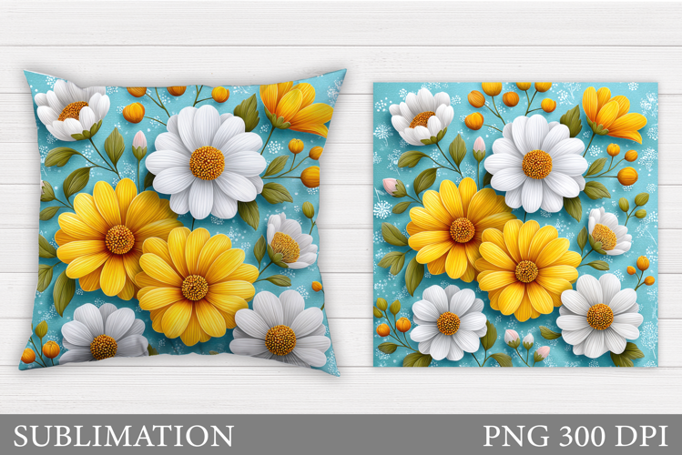 Flowers Sublimation. Flowers Pillow Design