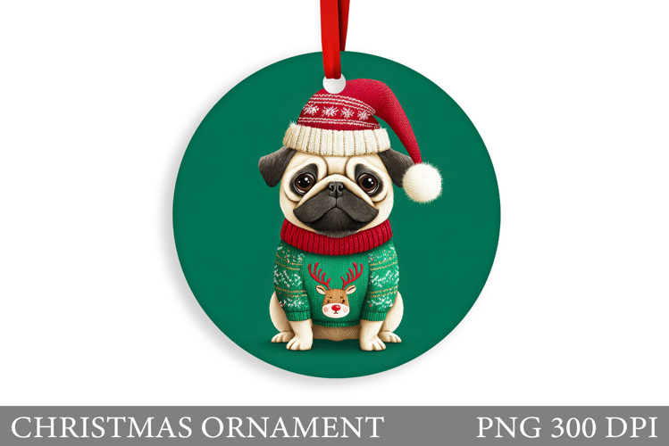 Cute Dog Christmas Ornament. Christmas Ornament Design