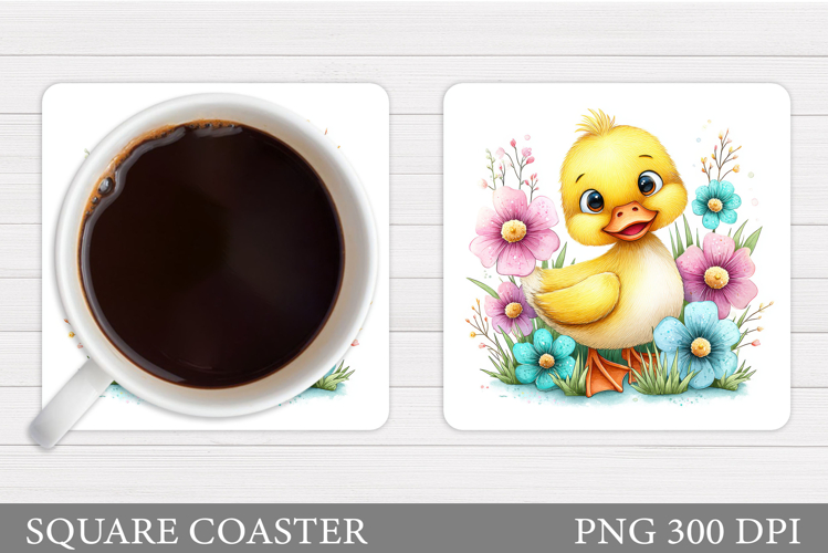 Spring Duck Coaster Design. Spring Coaster Sublimation