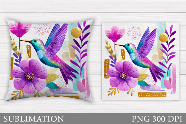 Hummingbird Sublimation. Hummingbird Pillow Sublimation example image 1