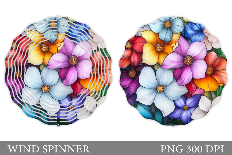 Flowers Wind Spinner Design. Floral Wind Spinner Sublimation