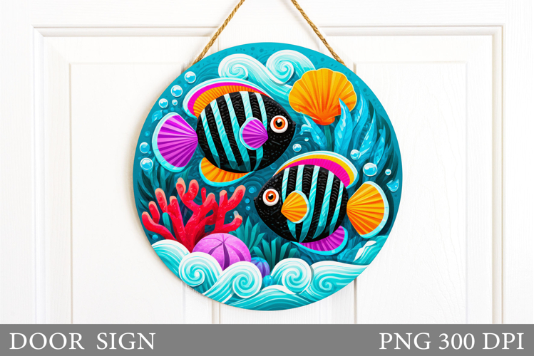 Fish Door Sign Sublimation. Fish Sublimation
