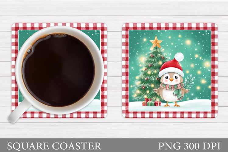 Christmas Owl Coaster Design. Christmas Coaster Sublimation