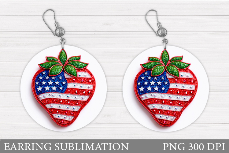 Patriotic Strawberry Earring. Patriotic Earring Design