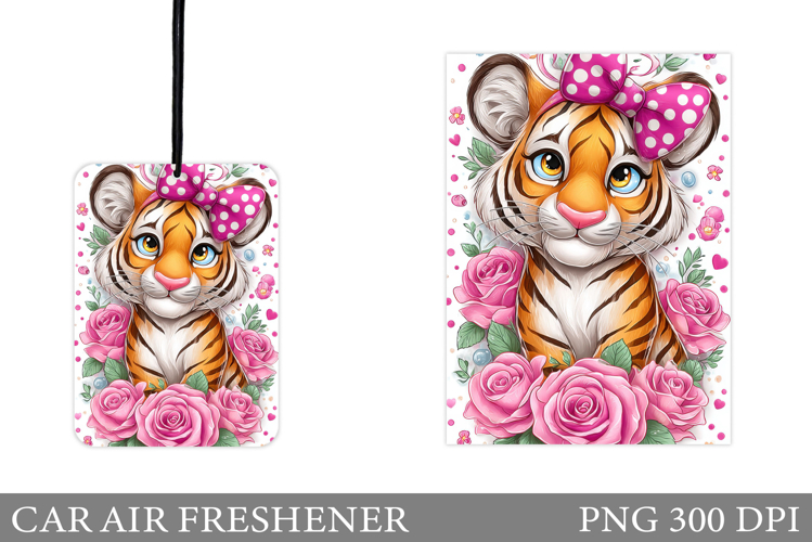 Tiger Car Air Freshener Design. Cute Tiger Sublimation