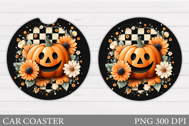 Halloween Pumpkin Coaster. Halloween Car Coaster Design