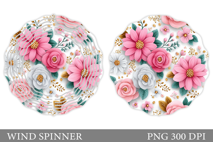 Flowers Wind Spinner Design. Floral Wind Spinner Sublimation