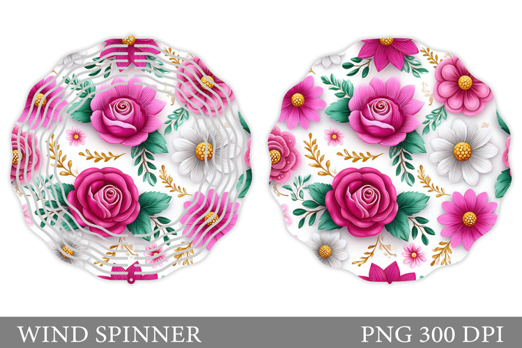 Flowers Wind Spinner Design. Floral Wind Spinner Sublimation