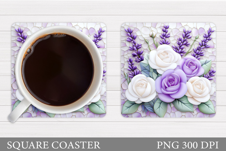 Roses Coaster Sublimation. Flowers Coaster Design