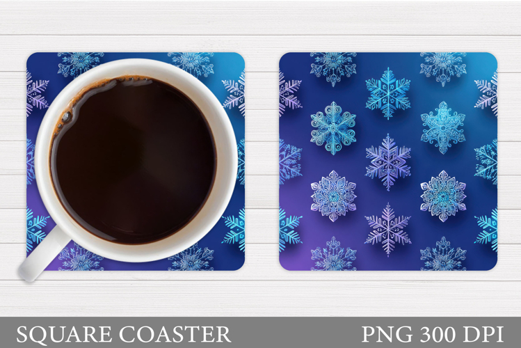 Snowflakes Coaster Sublimation. Snowflakes Sublimation