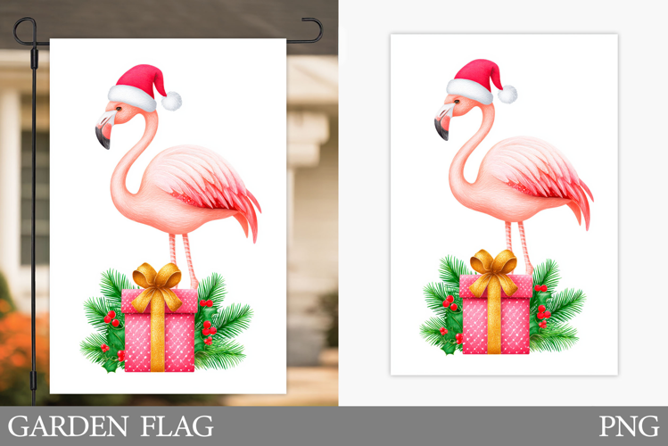 Christmas Flamingo Kitchen Towel. Christmas Kitchen Towel