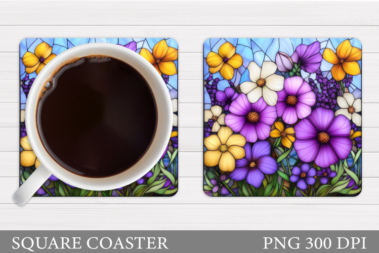 Wildflowers Coaster Design. Flowers Coaster Sublimation