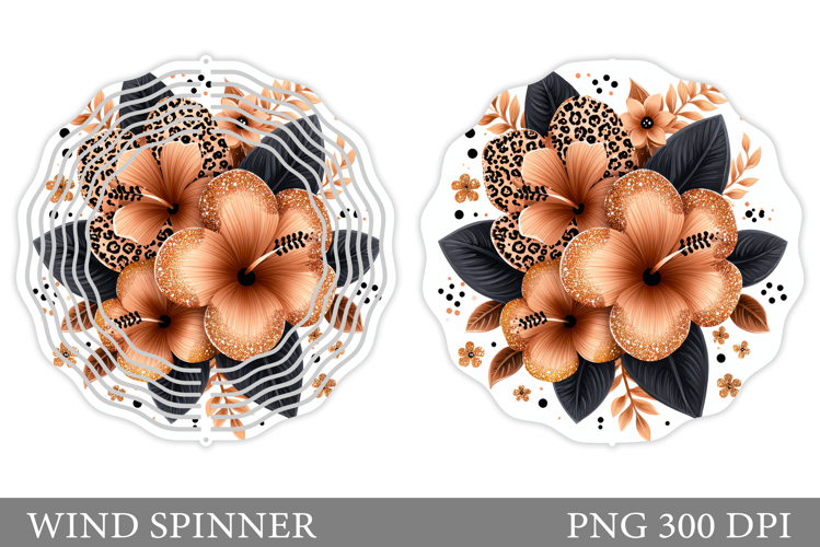 Flowers Wind Spinner Design. Floral Wind Spinner Sublimation