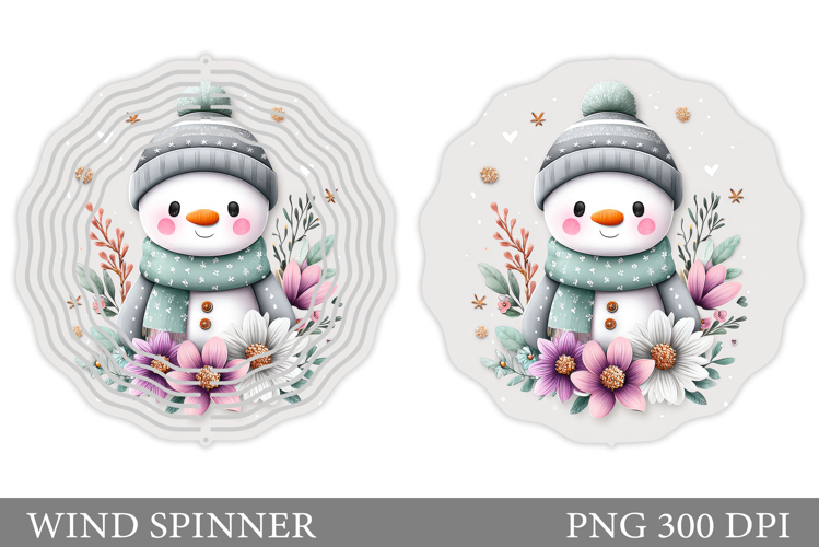 Christmas Wind Spinner. Cute Snowman Wind Spinner Design