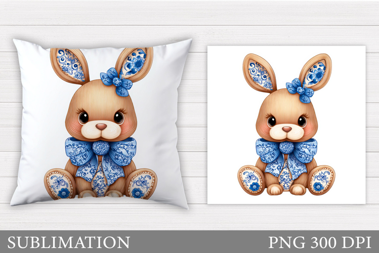Cute Bunny Pillow Design. Cute Bunny Sublimation
