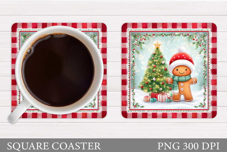 Gingerbread Coaster Design. Christmas Coaster Sublimation