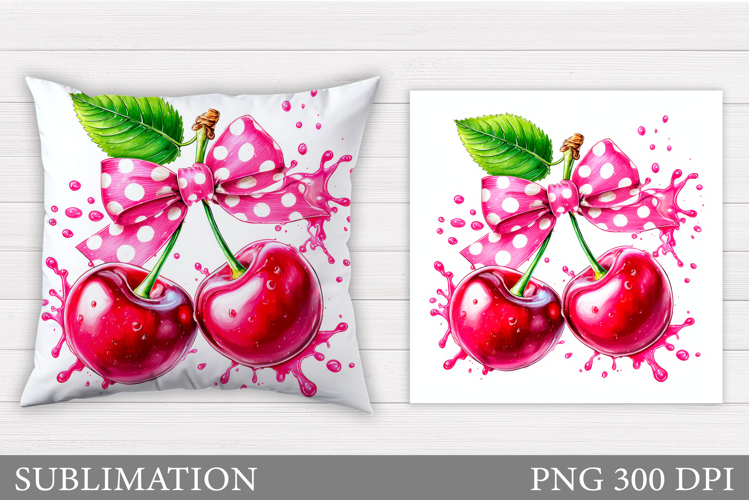 Cherry Pillow Design. Cherry Sublimation