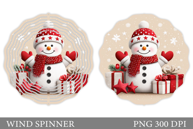 Cute Snowman Wind Spinner. Christmas Wind Spinner Design