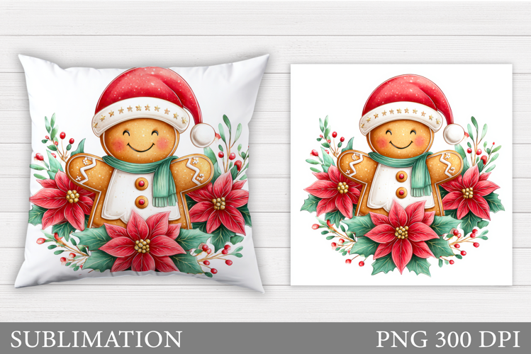 Gingerbread Pillow Design. Christmas Pillow Sublimation