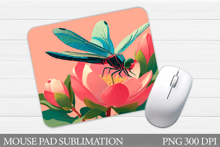 Dragonfly Mouse Pad. Flowers Mouse Pad Design