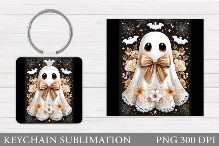 Halloween Ghost Keychain. Halloween Keychain Sublimation