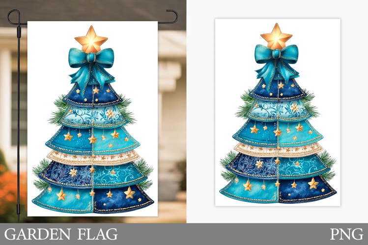 Christmas Tree Garden Flag. Christmas Garden Flag Design
