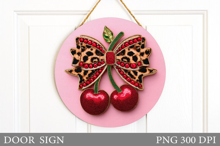 Valentines Cherry Door Sign. Valentines Door Sign Design example image 1