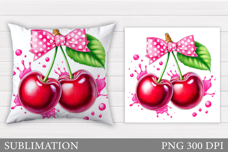 Cherry Pillow Design. Cherries Sublimation