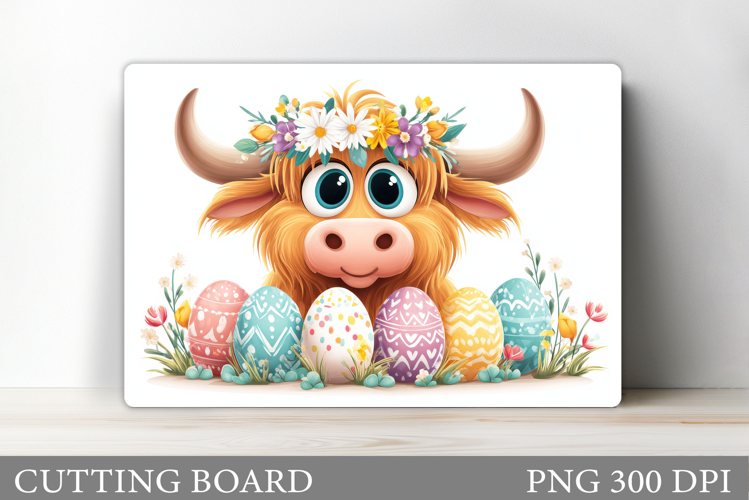 Easter Cow Cutting Board. Easter Cutting Board Sublimation