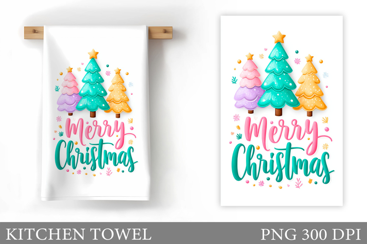 Christmas Tree Kitchen Towel. Christmas Kitchen Towel Design