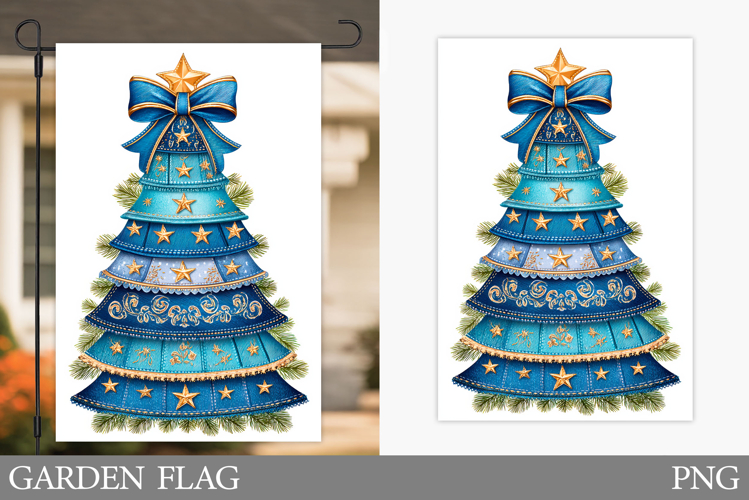 Christmas Tree Garden Flag. Merry Christmas Garden Flag