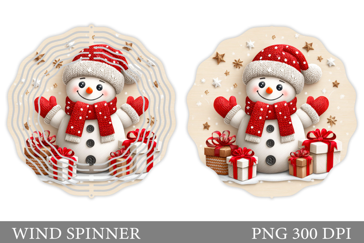 Christmas Wind Spinner. Cute Snowman Wind Spinner Design