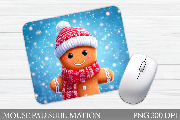 Cute Gingerbread Mouse Pad. Christmas Mouse Pad Design