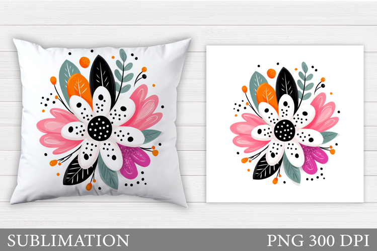 Floral Pillow Sublimation. Flowers Sublimation