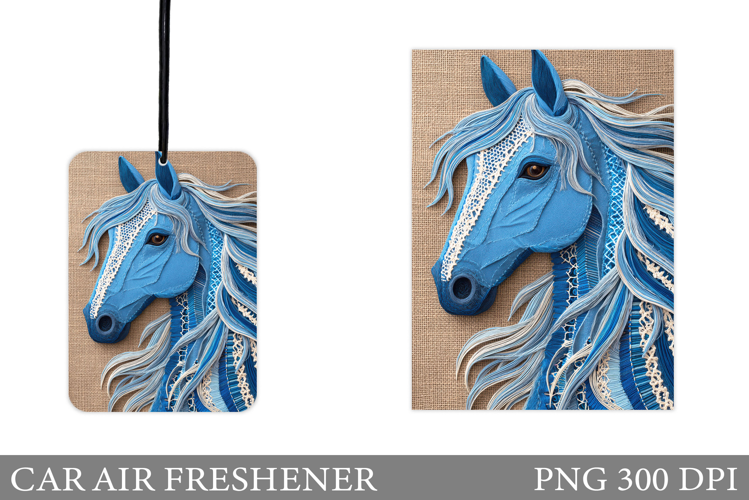 Horse Car Air Freshener Design. Horse Sublimation