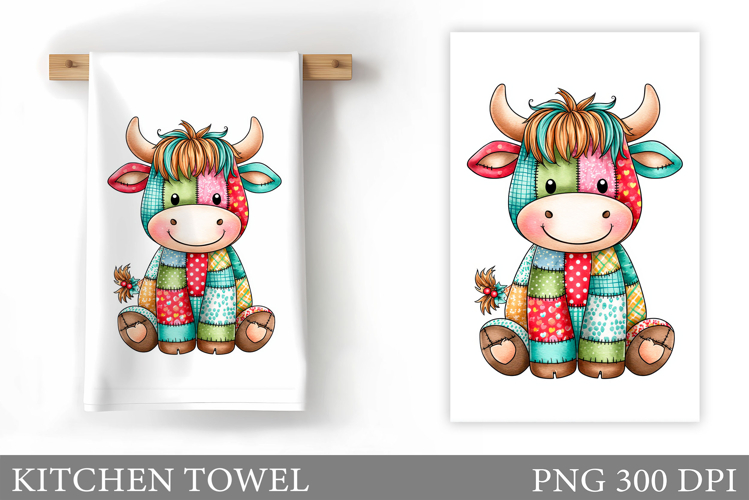 Christmas Cow Kitchen Towel Design. Christmas Kitchen Towel