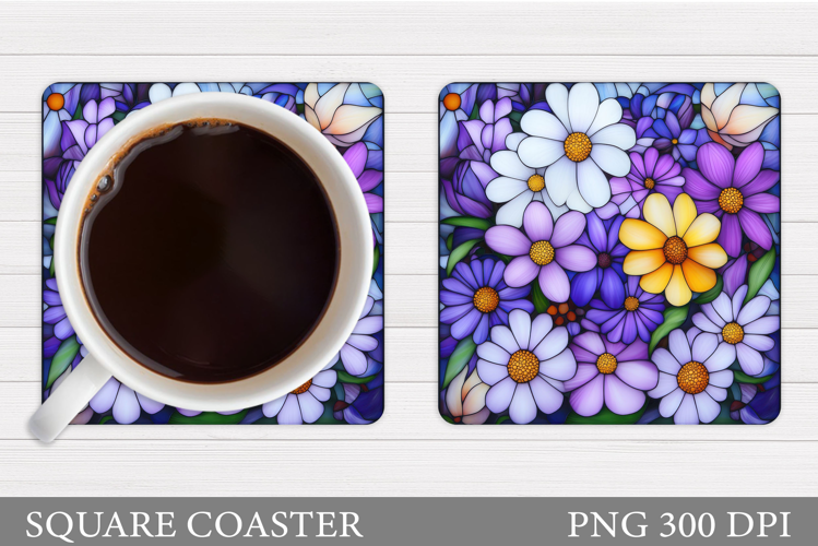 Wildflowers Coaster Design. Flowers Coaster Sublimation
