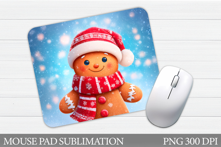 Cute Gingerbread Mouse Pad. Christmas Mouse Pad Design