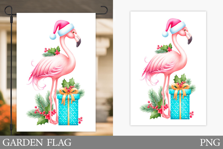 Christmas Flamingo Kitchen Towel. Christmas Kitchen Towel