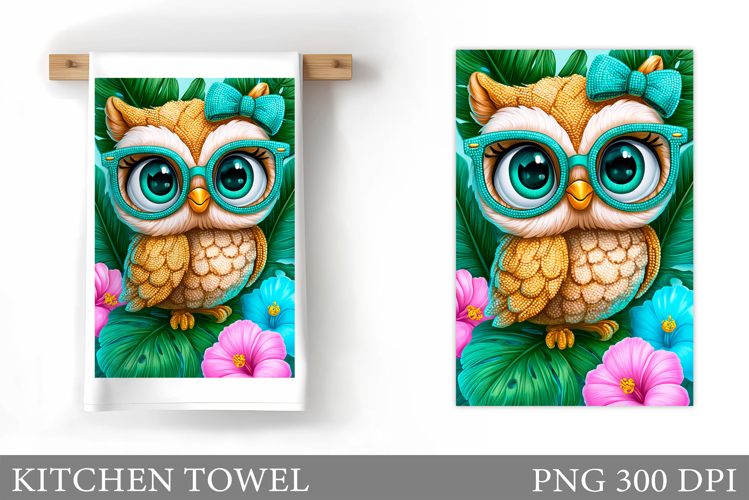 Owl Kitchen Towel Design. Owl Sublimation