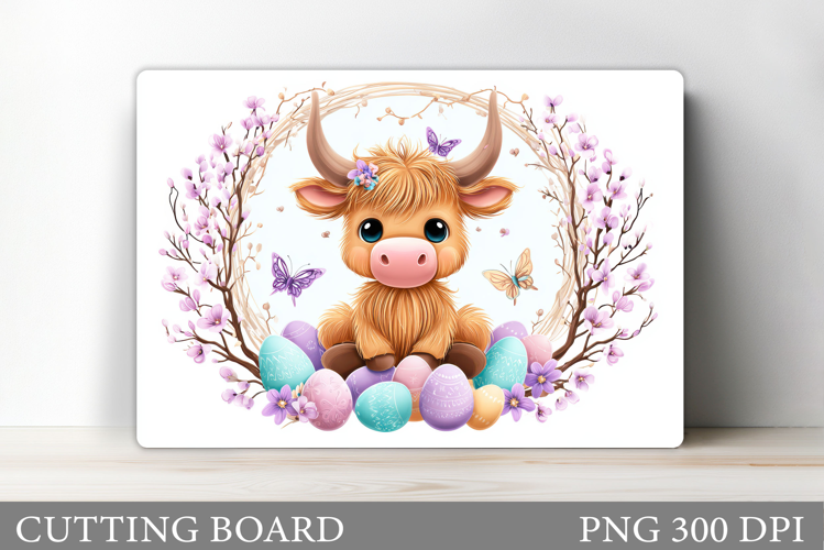 Easter Cow Cutting Board. Easter Cutting Board Sublimation