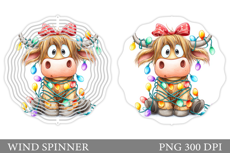 Christmas Cow Wind Spinner. Christmas Wind Spinner Design