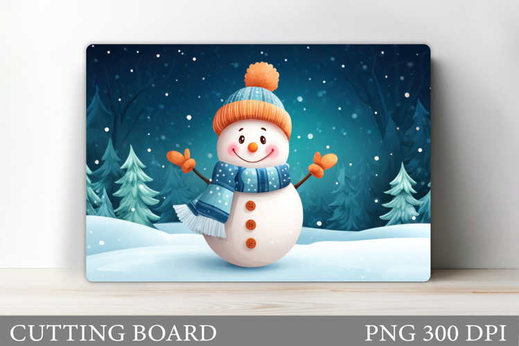Cute Snowman Cutting Board. Christmas Cutting Board Design