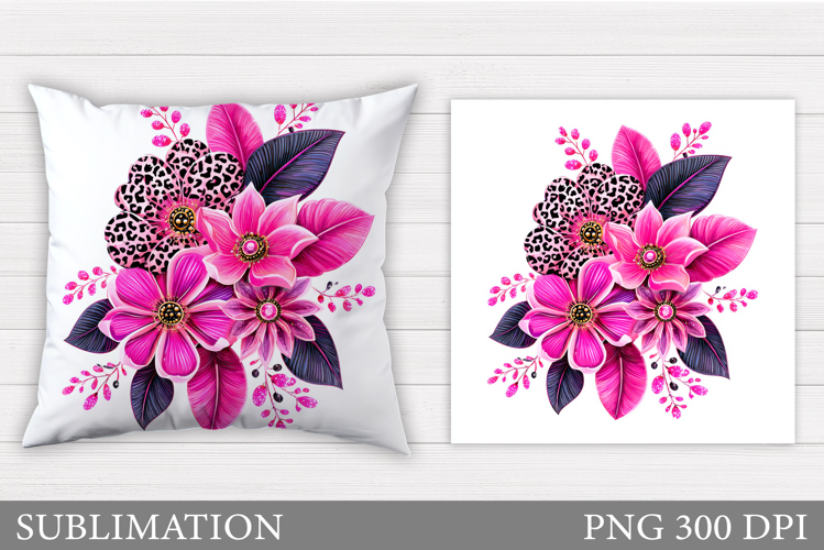 Flowers Pillow Design. Floral Pillow Sublimation