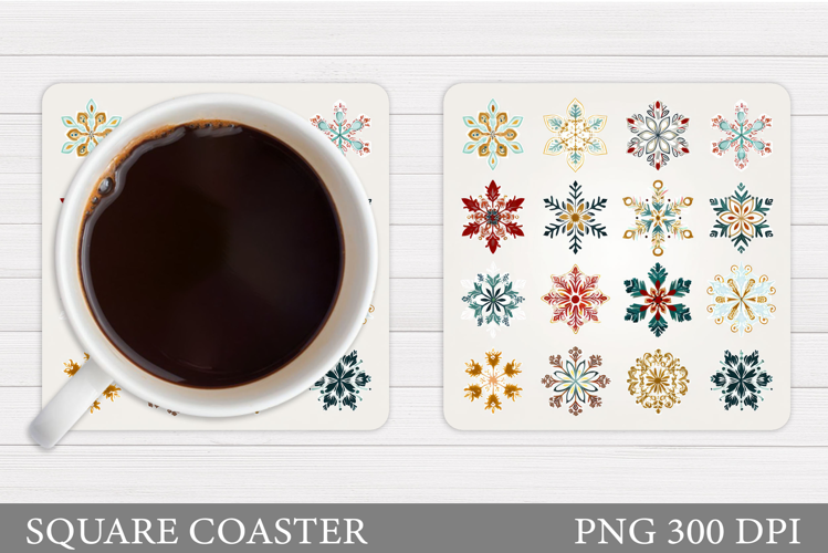 Snowflakes Coaster Sublimation. Snowflakes Sublimation
