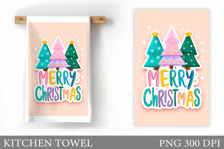Christmas Kitchen Towel Design. Christmas Tree Kitchen Towel