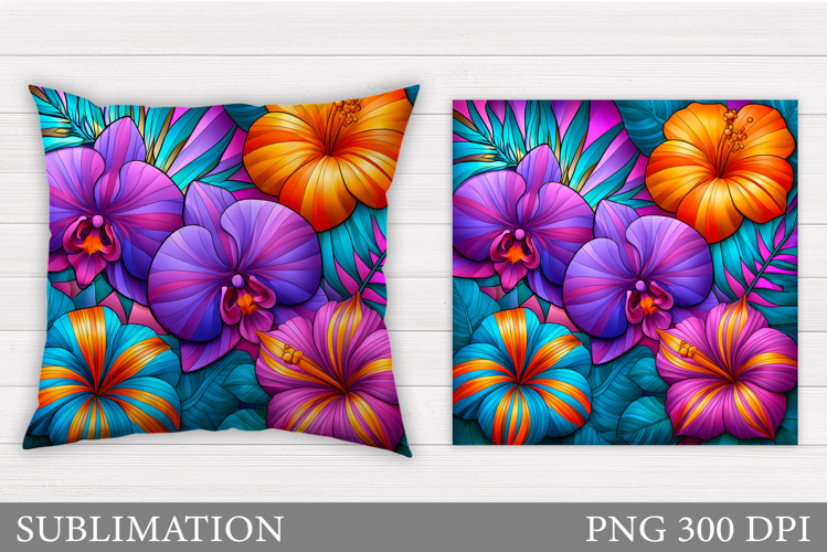 Flowers Pillow Design. Floral Pillow Sublimation